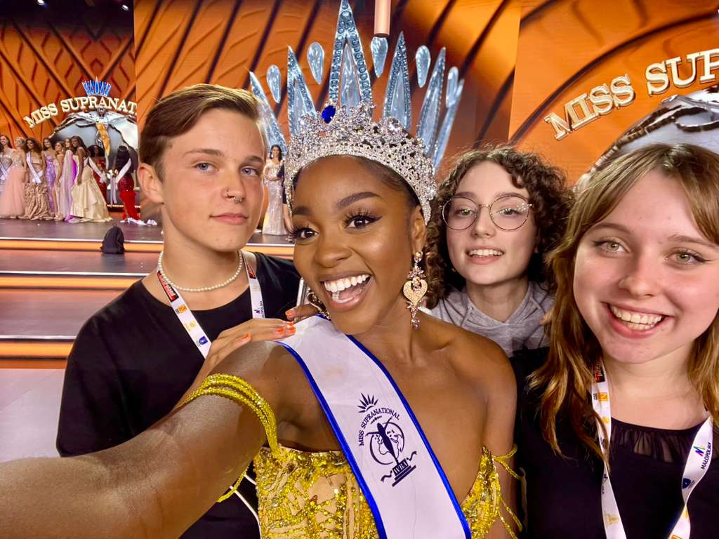 Pascale Belony wearing her pageant crown
